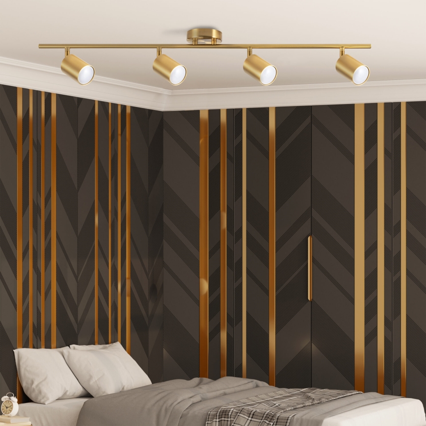 LED RGBW Stlmiteľné bodové svietidlo GOLDI 4xGU10/4,8W/230V 3000K zlatá + diaľkové ovládanie