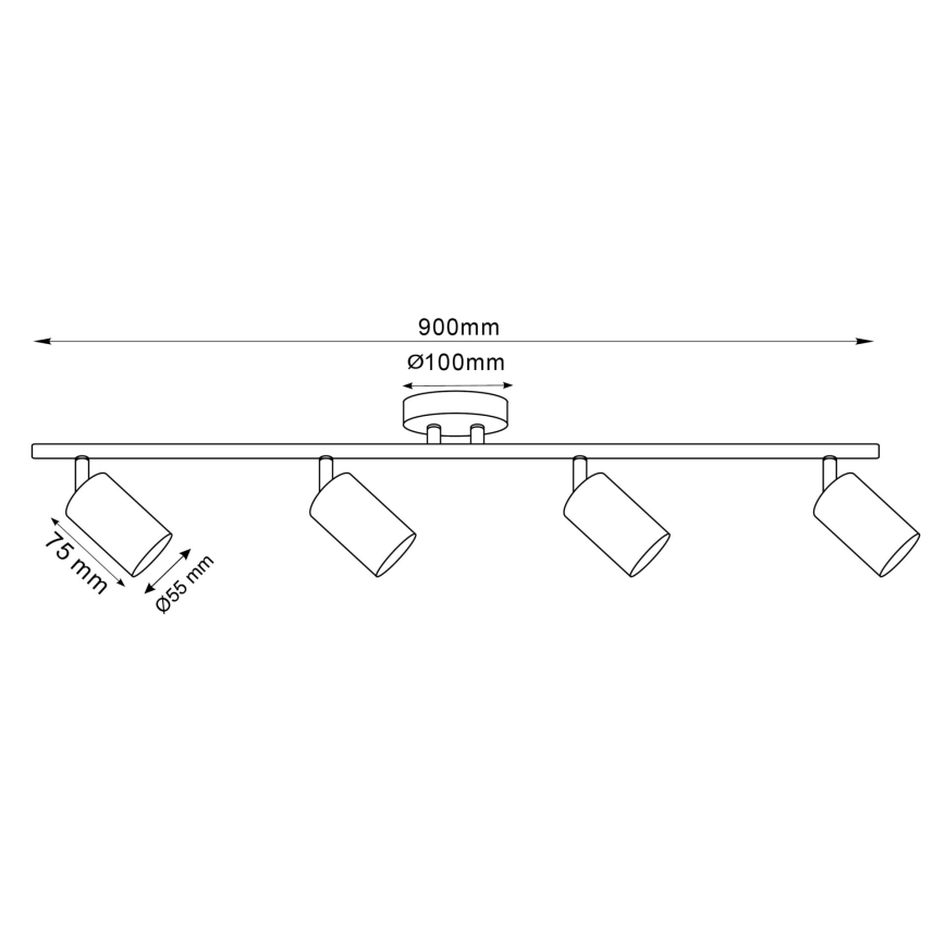 LED RGBW Stlmiteľné bodové svietidlo GOLDI 4xGU10/4,8W/230V 3000K zlatá + diaľkové ovládanie