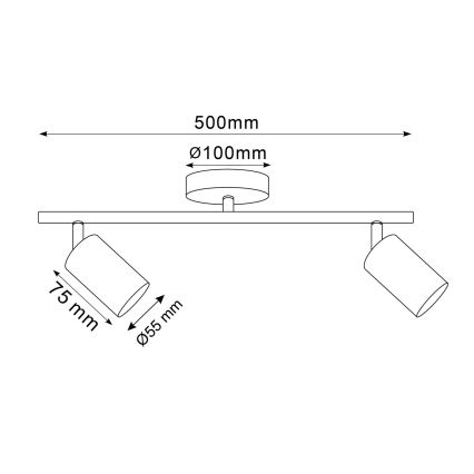 LED RGBW stmievateľné bodové svietidlo GOLDIE 2xGU10/4,8W/230V 3000K zlaté + diaľkové ovládanie