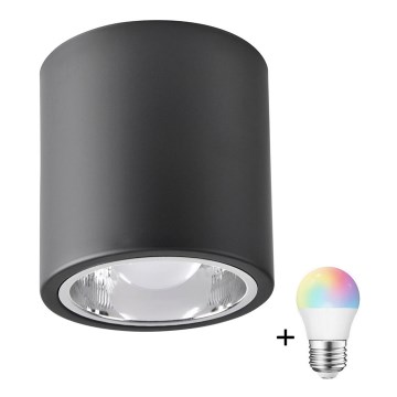 LED RGBW Stmievateľné bodové svietidlo JUPITER 1xE27/6,5W/230V 2700-6500K Wi-Fi pr. 13 cm čierna