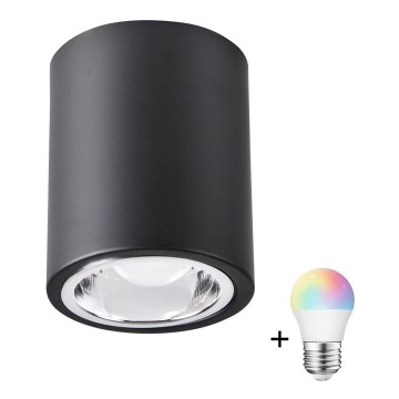 LED RGBW stmievateľné bodové svietidlo JUPITER 1xE27/6,5W/230V 2700-6500K Wi-Fi pr. 9,8 cm čierna