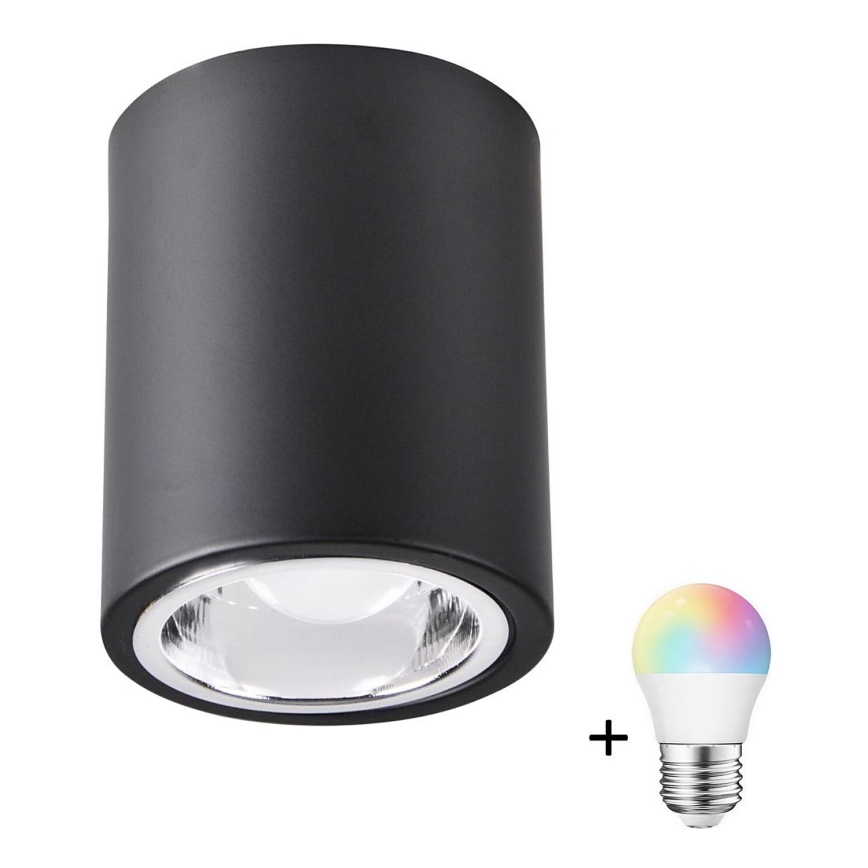 LED RGBW stmievateľné bodové svietidlo JUPITER 1xE27/6,5W/230V 2700-6500K Wi-Fi pr. 9,8 cm čierna