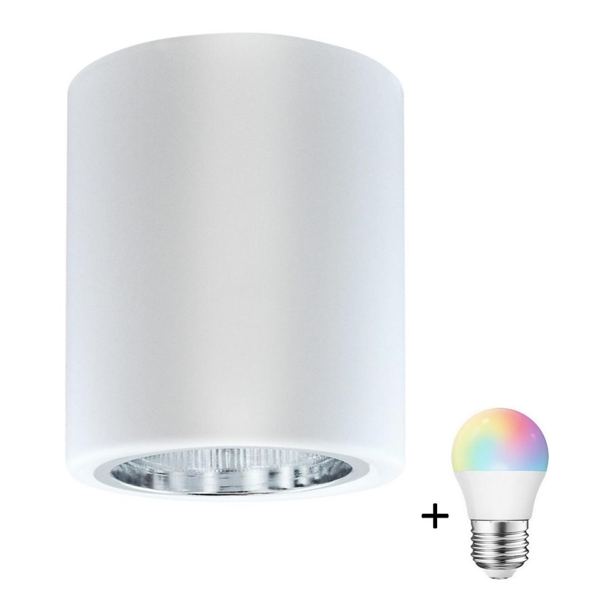 LED RGBW Stmievateľné bodové svietidlo JUPITER 1xE27/6,5W/230V 2700-6500K Wi-Fi priemer 9,8 cm biela