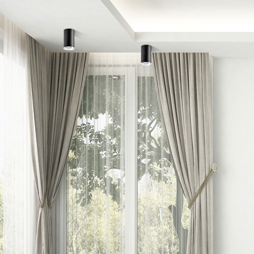 LED RGBW stmievateľné kúpeľňové bodové svietidlo TURYN 1xGU10/4,8W/230V 3000K IP44 čierne + diaľkové ovládanie
