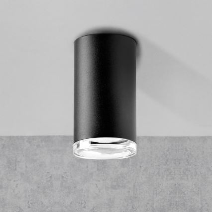 LED RGBW stmievateľné kúpeľňové bodové svietidlo TURYN 1xGU10/4,8W/230V 3000K IP44 čierne + diaľkové ovládanie