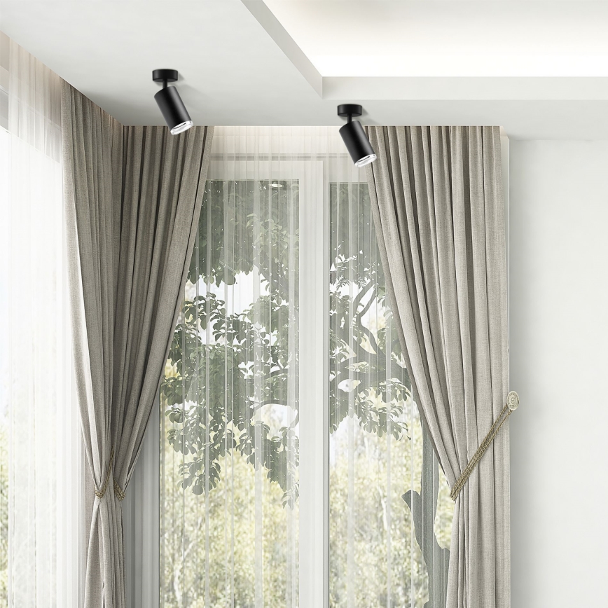 LED RGBW Stmievateľné kúpeľňové bodové svietidlo TURYN 1xGU10/4,8W/230V 3000K IP44 čierne + diaľkové ovládanie