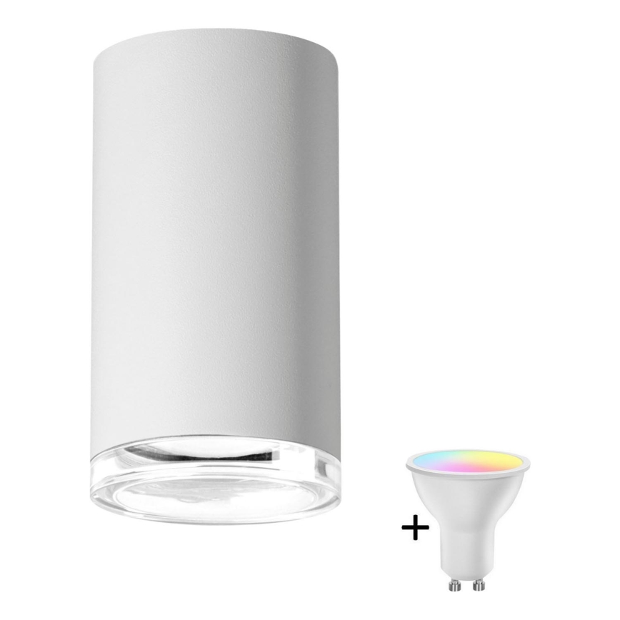 LED RGBW Stmievateľné kúpeľňové bodové svietidlo TURYN 1xGU10/6,5W/230V 2700-6500K Wi-Fi IP44 biela
