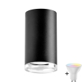 LED RGBW stmievateľné kúpeľňové bodové svietidlo TURYN 1xGU10/6,5W/230V 2700-6500K Wi-Fi IP44 čierne