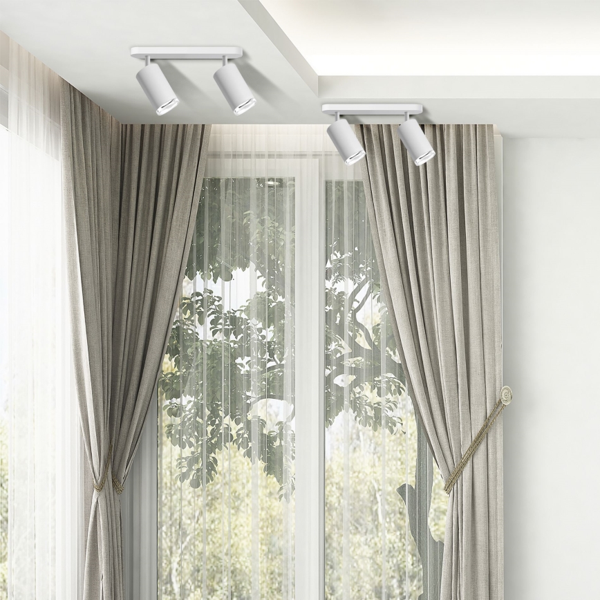 LED RGBW Stmievateľné kúpeľňové bodové svietidlo TURYN 2xGU10/4,8W/230V 3000K IP44 biele + diaľkové ovládanie