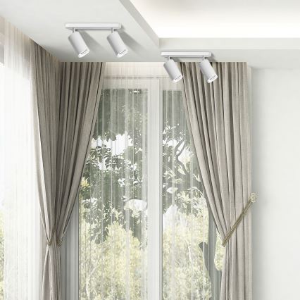 LED RGBW Stmievateľné kúpeľňové bodové svietidlo TURYN 2xGU10/6W/230V 3000K IP44 biele + diaľkové ovládanie