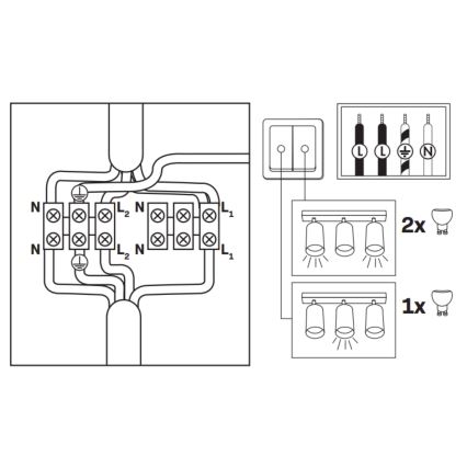 LED RGBW stmievateľné kúpeľňové bodové svietidlo TURYN 3xGU10/4,8W/230V 3000K IP44 biela + diaľkové ovládanie