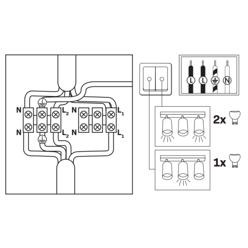 LED RGBW stmievateľné kúpeľňové bodové svietidlo TURYN 3xGU10/4,8W/230V 3000K IP44 biela + diaľkové ovládanie