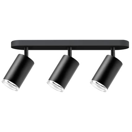 LED RGBW Stmievateľné kúpeľňové bodové svietidlo TURYN 3xGU10/4,8W/230V 3000K IP44 čierna + diaľkové ovládanie