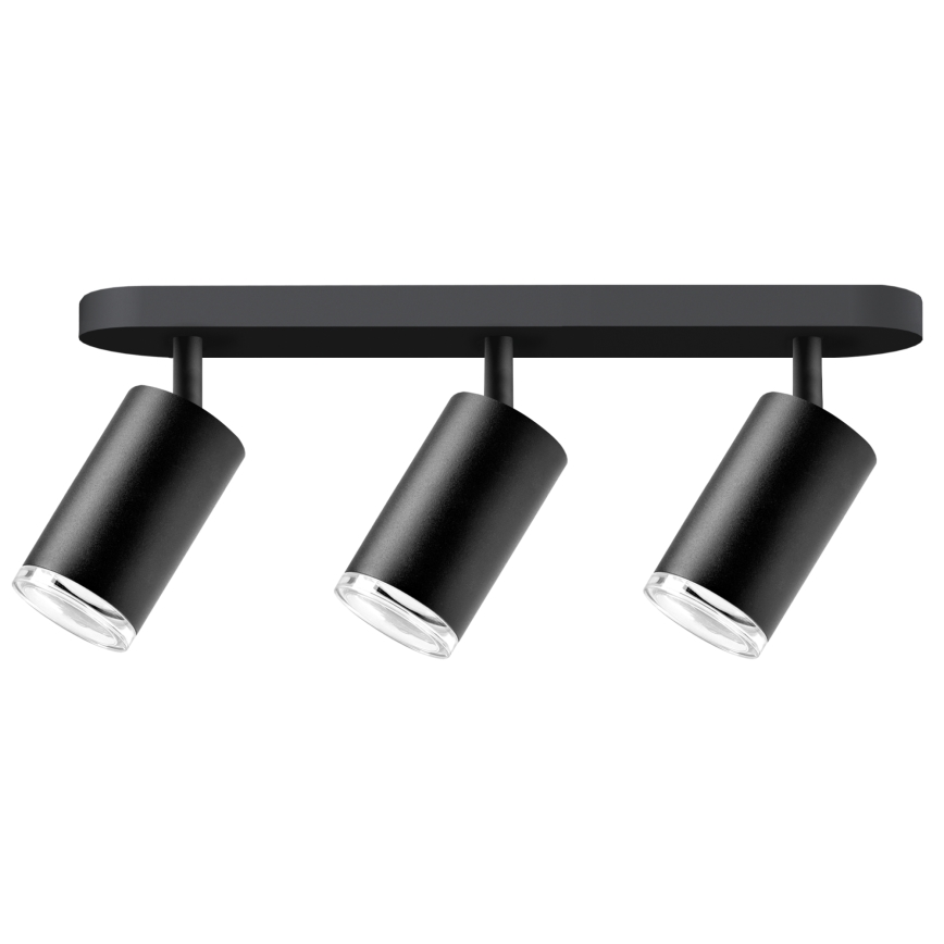 LED RGBW Stmievateľné kúpeľňové bodové svietidlo TURYN 3xGU10/4,8W/230V 3000K IP44 čierna + diaľkové ovládanie