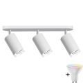 LED RGBW Stmievateľné kúpeľňové bodové svietidlo TURYN 3xGU10/6,5W/230V 2700-6500K Wi-Fi IP44 biela
