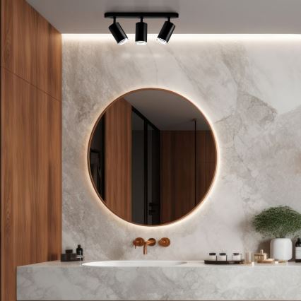 LED RGBW stmievateľné kúpeľňové bodové svietidlo TURYN 3xGU10/6,5W/230V 2700-6500K Wi-Fi IP44 čierna