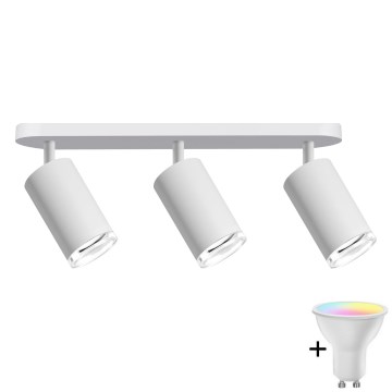 LED RGBW Stmievateľné kúpeľňové bodové svietidlo TURYN 3xGU10/6W/230V 3000K IP44 biela
