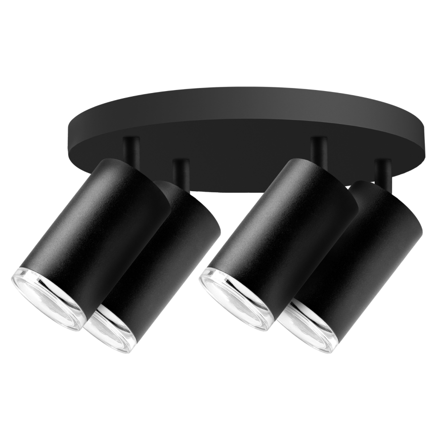 LED RGBW Stmievateľné kúpeľňové bodové svietidlo TURYN 4xGU10/4,8W/230V 3000K IP44 čierne + diaľkové ovládanie