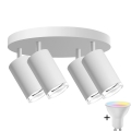 LED RGBW Stmievateľné kúpeľňové bodové svietidlo TURYN 4xGU10/6,5W/230V 2700-6500K Wi-Fi IP44 biela
