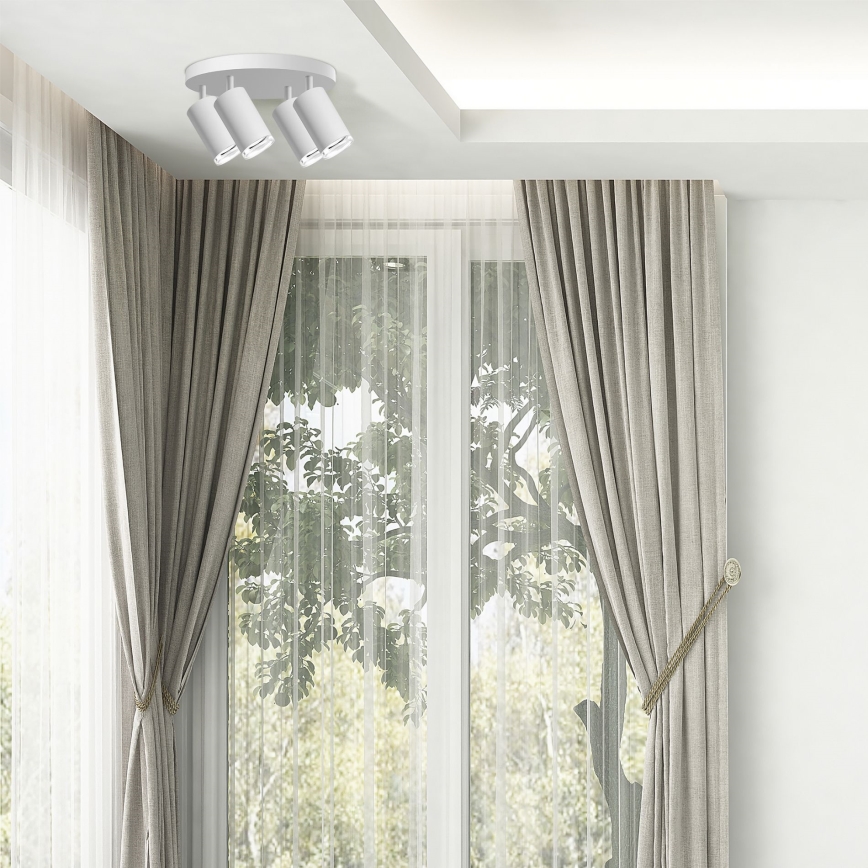 LED RGBW stmievateľné kúpeľňové bodové svietidlo TURYN 4xGU10/6W/230V 3000K IP44 biela + diaľkové ovládanie