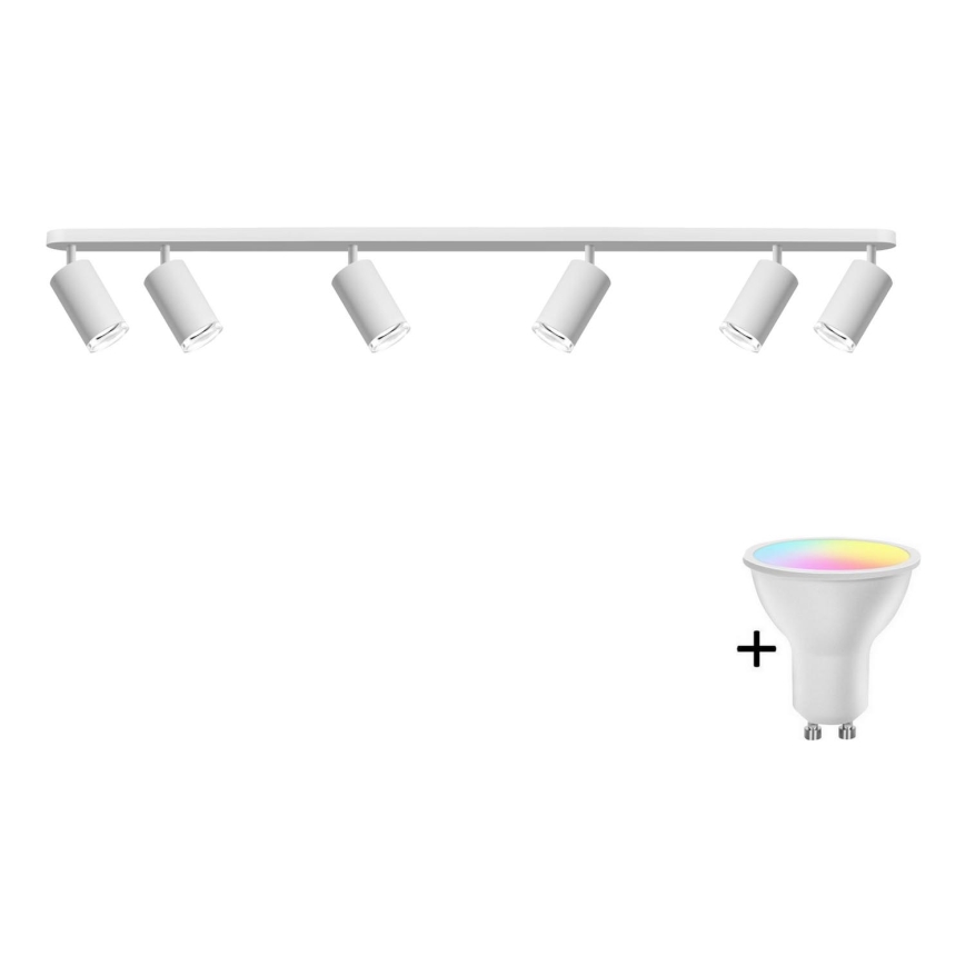LED RGBW Stmievateľné kúpeľňové bodové svietidlo TURYN 6xGU10/6,5W/230V 2700-6500K Wi-Fi IP44 biela