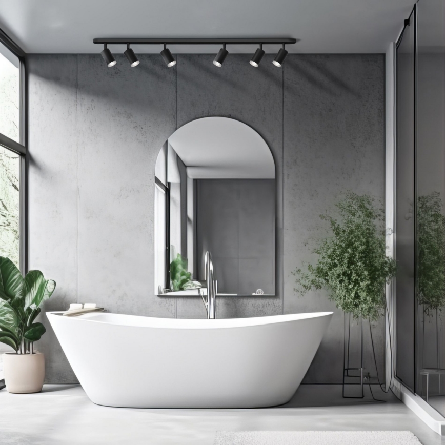 LED RGBW Stmievané kúpeľňové bodové svietidlo TURYN 6xGU10/6,5W/230V 2700-6500K Wi-Fi IP44 čierna