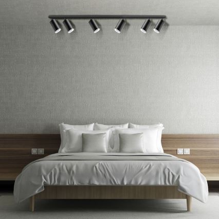 LED RGBW Stmievané kúpeľňové bodové svietidlo TURYN 6xGU10/6,5W/230V 2700-6500K Wi-Fi IP44 čierna