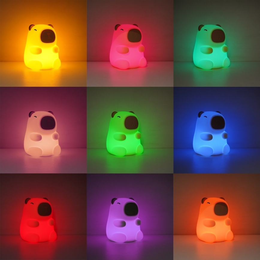 LED RGBW stmievateľné nabíjacie dotykové detské nočné svetlo KAPYBARA LED/0,45W/5V 800 mAh