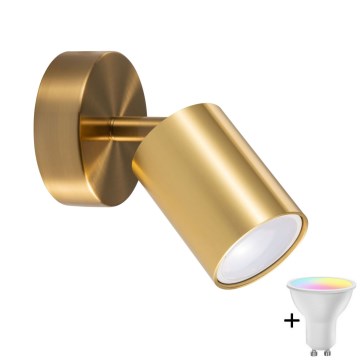 LED RGBW Stmievateľné nástenné bodové svietidlo GOLDI 1xGU10/6,5W/230V 2700-6500K Wi-Fi zlatá