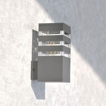 LED RGBW Stmievateľné vonkajšie nástenné svietidlo TEKSAS 1xE27/9W/230V 2700-6500K Wi-Fi IP44 antracit