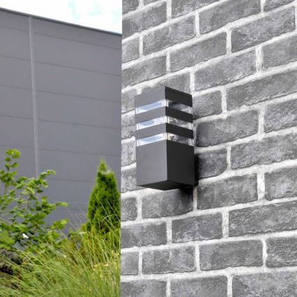 LED RGBW Stmievateľné vonkajšie nástenné svietidlo TEKSAS 1xE27/9W/230V 2700-6500K Wi-Fi IP44 antracit