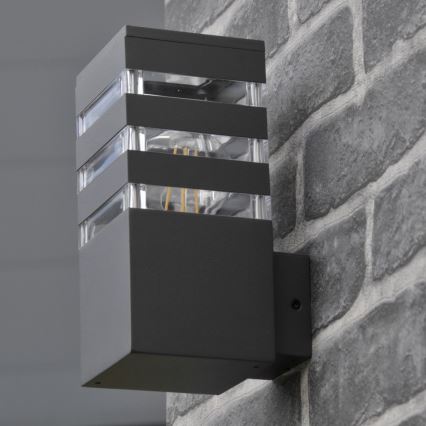 LED RGBW Stmievateľné vonkajšie nástenné svietidlo TEKSAS 1xE27/9W/230V 2700-6500K Wi-Fi IP44 antracit