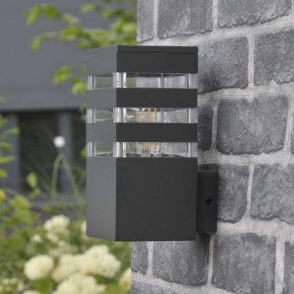 LED RGBW Stmievateľné vonkajšie nástenné svietidlo TEKSAS 1xE27/9W/230V 2700-6500K Wi-Fi IP44 antracit