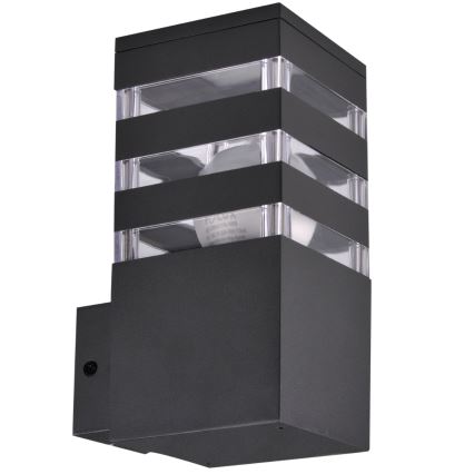 LED RGBW Stmievateľné vonkajšie nástenné svietidlo TEKSAS 1xE27/9W/230V 2700-6500K Wi-Fi IP44 antracit
