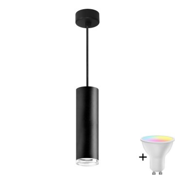 LED RGBW Stmievateľný kúpeľňový luster na lankách TURYN 1xGU10/6,5W/230V 2700-6500K Wi-Fi IP44 čierna