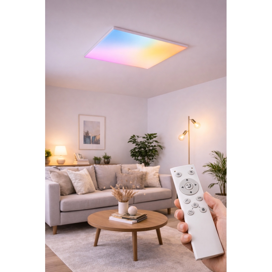 LED RGBW stmievateľný prisadený panel LED/24W/230V 2700-6500K biela + diaľkové ovládanie