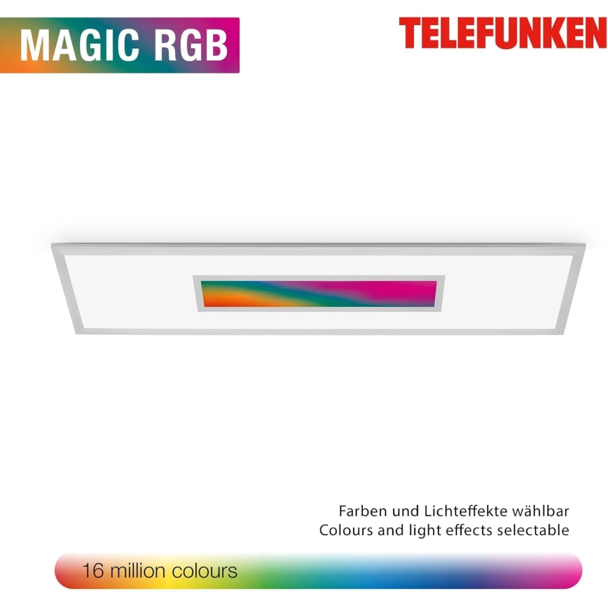 LED RGBW Stmievateľný panel LED/20W/230V 3000-6500K 25x100 cm strieborný + diaľkové ovládanie