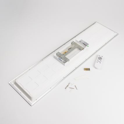 LED RGBW stmievateľný prisadený panel LED/13,5W/230V 3000-6500K 29,5x59,5 cm strieborný + diaľkové ovládanie
