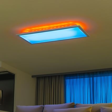 LED RGBW stmievateľný prisadený panel LED/22W/230V 2700-6500K 29,5x59,5 cm + diaľkové ovládanie