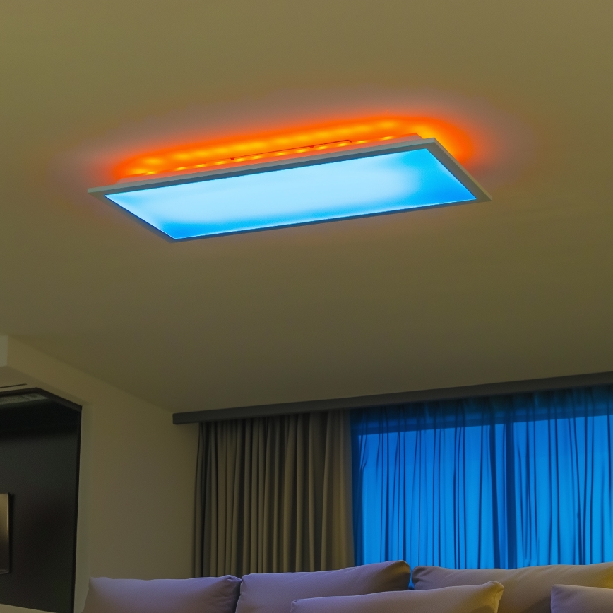 LED RGBW stmievateľný prisadený panel LED/22W/230V 2700-6500K 29,5x59,5 cm + diaľkové ovládanie