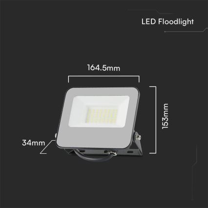 LED RGBW Stmievateľný reflektor LED/30W/230V IP65 šedá + diaľkové ovládanie