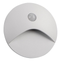LED schodiskové svietidlo s pohybovým a súmrakovým senzorom EXIN LED/2,5W/230V 3000K IP65 biele okrúhle