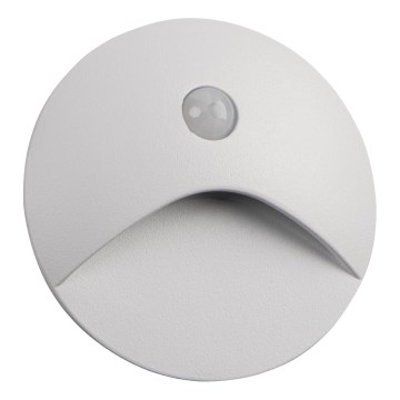 LED schodiskové svietidlo s pohybovým a súmrakovým senzorom EXIN LED/2,5W/230V 4000K IP65 biele guľaté