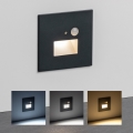 LED schodiskové svietidlo s pohybovým a súmrakovým senzorom LED/1,5W/230V 3000K/4000K/6500K antracit