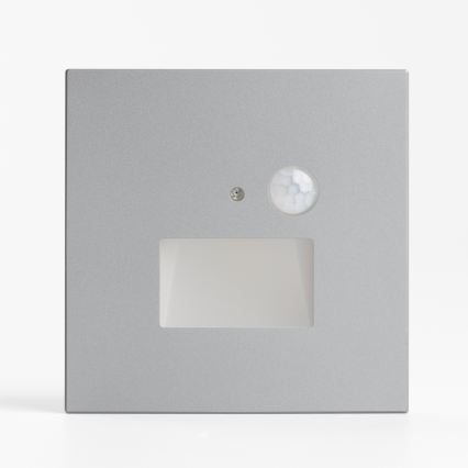 LED Schodiskové svietidlo s pohybovým a súmrakovým senzorom LED/1,5W/230V 3000/4000/6000K strieborné