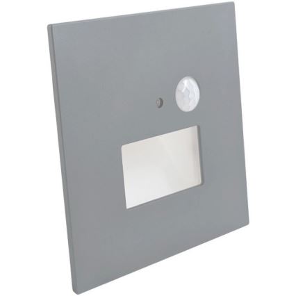 LED Schodiskové svietidlo s pohybovým a súmrakovým senzorom LED/1,5W/230V 3000/4000/6000K strieborné