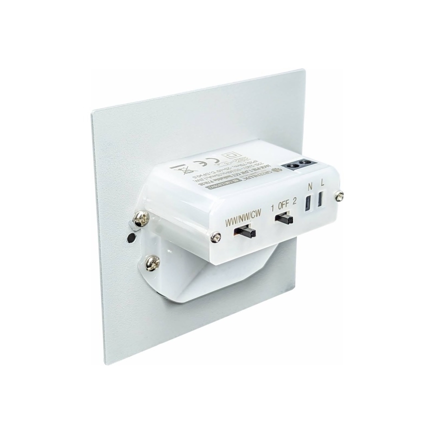 LED Schodiskové svietidlo s pohybovým a súmrakovým senzorom LED/1,5W/230V 3000/4000/6000K strieborné