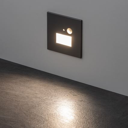 LED schodiskové svietidlo so snímačom pohybu a súmraku LED/1,5W/230V 3000/4000/6500K strieborné