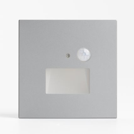 LED schodiskové svietidlo so snímačom pohybu a súmraku LED/1,5W/230V 3000/4000/6500K strieborné