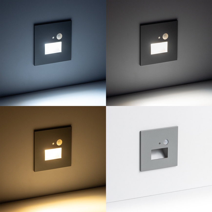 LED Schodiskové svietidlo s pohybovým senzorom LED/1,5W/230V 3000K/4000K/6500K